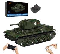 JMBricklayer KV-1 61515 Kit de construction de réservoir RC de la Seconde Guerre mondiale Véhicules militaires Jouets de l'armée pour adultes, décoration d'intérieur, histoire de collection, cadeaux