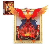 JMBricklayer Phoenix Nirvana 70017 Ensemble de construction pour adulte avec lumières, cadre de peinture, cadre de peinture, décoration de maison, bureau, cadeau pour adultes, garçons et filles de 14