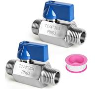 JMCOLMT Lot de 2 mini valves d'arrêt NPT de 0,6 cm en acier inoxydable 304 pour aquariums d'irrigation goutte à goutte