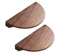 JMCXSM592 2 pièces Poignée de porte Armoire Noyer Bois Poignées pour placards semi-circulaire tirette demi-lune Bouton Meuble Poignet Tiroirs,Tirer Dressing (15cm)