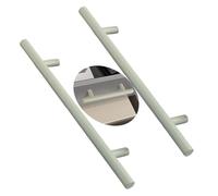 JMCXSM592 2 pièces Poignées placards alliage d'aluminium colorés pour chambres d'enfants tirette Barre ronde T-Shape,Bouton Meuble porte Armoire,Poignet Tiroirs,Tirer Dressing (Pas trou 76mm,vert)