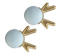 JMCXSM592 2 pièces Poignées placards Céramique en alliage de zinc pour chambres d'enfants tirette Forme de dessin animé mignon Bouton Meuble porte Armoire,Poignet Tiroirs (Bleu,Fauve)