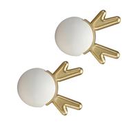 JMCXSM592 2 pièces Poignées placards Céramique en alliage de zinc pour chambres d'enfants tirette Forme de dessin animé mignon Bouton Meuble porte Armoire,Poignet Tiroirs (blanc,Fauve)