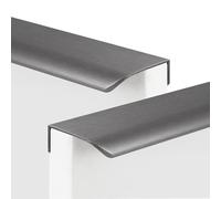 JMCXSM592 2 pièces Poignées pour placards Caché poignée de tirette Invisible Bouton de Meuble Coin rond Aluminium poignée de porte Armoire,Poignet Tiroirs,Tirer Dressing (600mm,Gris brossé)