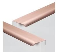 JMCXSM592 2 pièces Poignées pour placards Caché poignée de tirette Invisible Bouton de Meuble Coin rond Aluminium poignée de porte Armoire,Poignet Tiroirs,Tirer Dressing (400mm,Or rose)