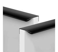 JMCXSM592 2 pièces Poignées pour placards Caché,poignée de tirette Invisible,Bouton de Meuble Coin rond,poignée de porte Armoire,Poignet Tiroirs,Tirer Dressing (Noir,Pas du trou 222mm)