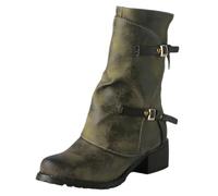 JMdfcqer Femmes Motard Bottillons À Talons Hauts Épais avec Boucle À Bretelles,Vert,34 EU