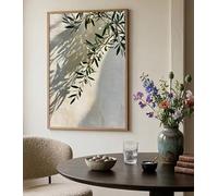 JMDMWA Tableau minimaliste et esthétique représentant une branche d'olivier de style bohème, affiche botanique sur toile pour la décoration du salon (40x60cm/sans cadre)