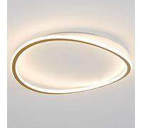 JMEDIC Designs Élégants LED Plafonnier Moderne Lampes Trois Couleurs Gradation Encastré Cadre en Métal Salon Éclairage Suspendu Éclairage De Plafond Rond pour Chambre Couloir Cuisine