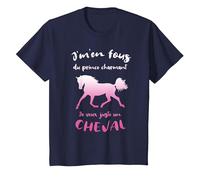 J'm'en Fous du Prince Charmant Je Veux Un Cheval Equitation T-Shirt, Enfant, Bleu Marine, 8 Ans