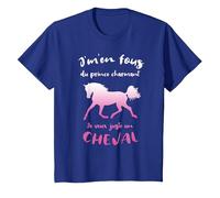 J'm'en Fous du Prince Charmant Je Veux Un Cheval Equitation T-Shirt, Enfant, Bleu Royal, 8 Ans