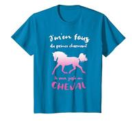 J'm'en Fous du Prince Charmant Je Veux Un Cheval Equitation T-Shirt, Enfant, Saphir, 8 Ans