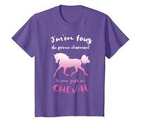 J'm'en Fous du Prince Charmant Je Veux Un Cheval Equitation T-Shirt, Enfant, Violet Chiné, 3 Ans