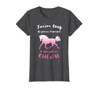 J'm'en Fous du Prince Charmant Je Veux Un Cheval Equitation T-Shirt, Femme, Chiné Foncé, 3XL