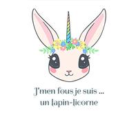 J'men fous je suis ... un lapin-licorne : carnet au format 13,97 x 21,59 cm; 150 pages
