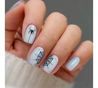 JMEOWIO Autocollant Ongles Gel UV Halloween Gel Nail Art Stickers Semi-durci Stickers Ongle Deco Ongle Design Manucure