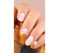 JMEOWIO Halloween Fantôme Mignon Citrouilles Stickers Ongles Gel Nail Stickers Semi-durci Autocollant Ongle Gel Uv Deco Ongle Nail Art Design Manucure