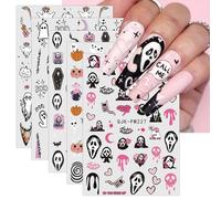 JMEOWIO Halloween Stickers Ongles Nail Art 9 Feuilles Autocollants Ongles Autoadhésif Deco Ongle Nail Art Design Manucure