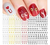 JMEOWIO Lettres Stickers Ongles Nail Art 8 Feuilles Autocollants Ongles Autoadhésif Deco Ongle Nail Art Design Manucure