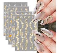 JMEOWIO Marbre Française Stickers Ongles Nail Art 9 Feuilles Autocollants Ongles Autoadhésif Deco Ongle Nail Art Design Manucure