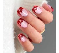 JMEOWIO Saint Valentin Crème Rose Paillettes Coeur Rouge Stickers Ongles Gel Nail Stickers Semi-durci Autocollant Ongle Gel Uv Deco Ongle Nail Art Design Manucure