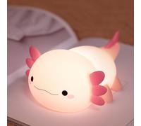 JMG-Myratts Veilleuse pour enfants, jolie lampe axolotl en silicone souple à intensité variable, lampe de chevet pour bébé, tout-petit et adulte [classe énergétique G] (Axolotl)
