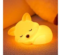 JMG-Myratts Veilleuse pour enfants, jolie lampe en silicone souple en forme de renard, lampe de chevet pour chambre d'enfant, tout-petit, adulte [classe énergétique G] (renard)