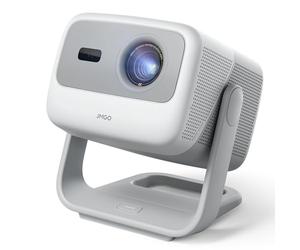 JMGO N1S 4K Mini Videoprojecteur, Triple Laser, 1100 ISO Lumens, Google TV | Gimbal Instantané Autofocus, Netflix, 110% BT.2020, HDR10, Audio Dolby 10W, Blu-ray 3D, 200" pour Extérieur, Gaming, Soirées