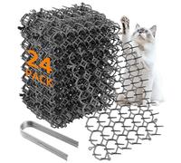 JMIATRY 24 Pcs Anti Chat avec Pointe 20x15CM, Tapis Anti Chat Gris, Tapis Anti Chat avec Piquets, Repulsif Chat Exterieur pour Jardin, Clôtures, Canapé