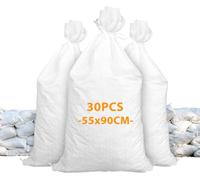 JMIATRY 30 Pcs Sac Gravat 55 x 90 CM, Sac a Gravats Blanc, Sac de Sable pour Sable, Déchet, Protection de l’inondation (25 KG)