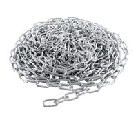 JMIATRY Chaîne en acier inoxydable 304 de 15 m de long, maillons de chaîne robustes de 4 mm, chaînes à maillons soudés en acier galvanisé pour portail de clôture, portes de garage, chaînes balançoires