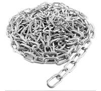 JMIATRY Chaîne en acier inoxydable 304 de 6 m de long, chaîne de 5 mm | Chaînes de levage soudées en acier galvanisé robuste pour portail de clôture, porte de garage, chaînes balançoires et verrou
