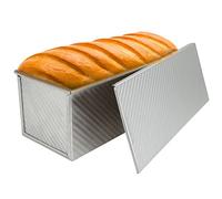 JMIATRY Grand moule à pain Pullman avec couvercle, 1 000 g, anti-adhésif pour la cuisson, 34 x 13,5 x 12 cm, moule à pain en alliage d'aluminium pour la cuisson au four