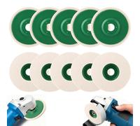 JMIATRY Lot de 10 embouts de polissage pour meuleuse d'angle 125 mm, disque de polissage pour meuleuse d'angle, embout de polissage en laine pour métaux, verre, céramique, marbre, voiture