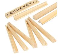 JMIATRY Lot de 10 supports de Scrabble en bois de 26,7 x 2,5 x 2,5 cm pour travaux manuels, supports de lettres de rechange pour travaux manuels et supports de jeu