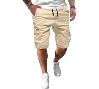 JMIERR Short Homme en Coton Chino Short Court Taille éLastiquéE Short