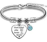 JMIMO Bracelet renard pour filles et femmes - Cadeau idéal pour les amoureux des renards - Cadeau juste une fille qui aime les renards, taille unique, Métal