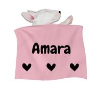 JMIPET Couverture personnalisée pour Chien, Couverture personnalisée avec nom d'animal de Compagnie pour canapé et lit, Couverture Douce pour Chiot et Chaton (Rose, M)
