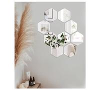 JMITHA Miroir Mural Autocollant Verre Miroir Autocollant Miroir Adhésif Mural Miroirs Autocollants Muraux pour Salon Chambre Decoration Murale dans Maison (Hexagone, 9 Pièces)