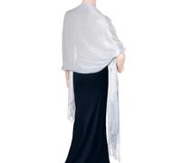 Jmkcoz Écharpe pashmina pour femme pour robes de soirée, de demoiselle d'honneur, de mariage, d'hiver - Grandes écharpes chaudes et douces et soyeuses, Argenté, taille unique