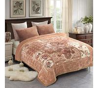 JML Couverture Polaire en Velours de Vison de Style coréen, 4,5 kg, Couverture d'hiver Douce et Lourde, Kaki Floral