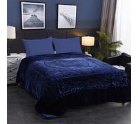 JML Couverture polaire king size en vison coren lourd 218,4 x 240,3 cm - 9 kg - Simple pli doux et chaud - Couverture en vison pais imprim Ras