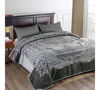 JML Couverture Polaire Lourde en Vison coréen pour très Grand lit, 216,7 x 241,3 cm, 4,1 kg, épaisseur Simple, Douce et Chaude, Couverture épaisse en Vison imprimé Raschel pour Automne, Hiver, lit,