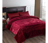 JML Couverture Polaire Lourde en Vison coréen pour très Grand lit, 216,7 x 241,3 cm, 4,1 kg, épaisseur Simple, Douce et Chaude, Couverture épaisse en Vison imprimé Raschel pour Automne, Hiver, lit,