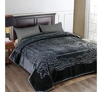 JML Couverture Polaire Lourde en Vison coréen pour très Grand lit, 216,7 x 241,3 cm, 4,1 kg, épaisseur Simple, Douce et Chaude, Couverture épaisse en Vison imprimé Raschel pour Automne, Hiver, lit,