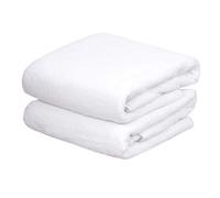 JML Lot de 2 Serviettes de Bain en Polaire Blanche, Super Douces et absorbantes, Non pelucheuses, résistantes à la décoloration, en Polaire Corail, Blanc (76,2 x 152,4 cm), Blanc