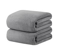 JML Lot de 2 serviettes de bain surdimensionnées de luxe pour hôtel et spa (101,6 x 203,2 cm) - 350 g/m² - Super douces et absorbantes, non pelucheuses, résistantes à la décoloration, gris