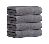 JML Lot de 4 Serviettes de Bain en Microfibre (76,2 x 152,4 cm) - Grande Taille, très absorbantes, séchage Rapide, Utilisation Polyvalente comme Serviette de Bain, Serviette de Fitness, Serviette de