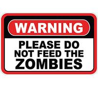 JMM Industries Autocollant en vinyle avec inscription « Warning Please Don't Feed The Zombies » pour fenêtre de voiture, pare-chocs, 12,7 cm de large, autocollant en vinyle de qualité supérieure,