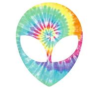JMM Industries Autocollant tête d'alien UFO Hippie Tie Dye Area 51 Beilieve 10,2 cm en vinyle de qualité supérieure avec protection UV stratifié PDS2149
